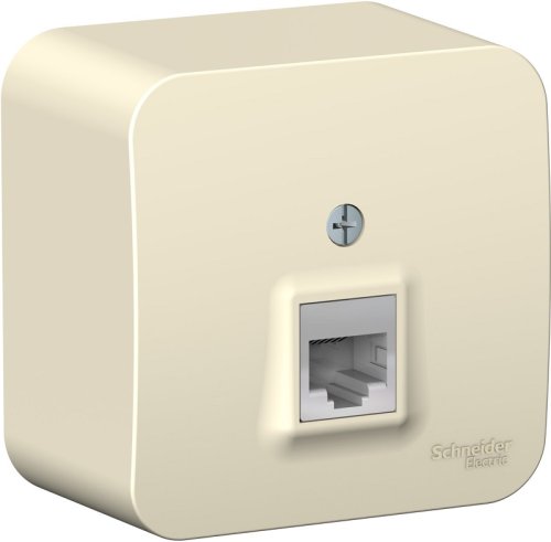 Розетка компьютерная накладная Systeme Electric Blanca 1-м. RJ45 5e молочный картинка